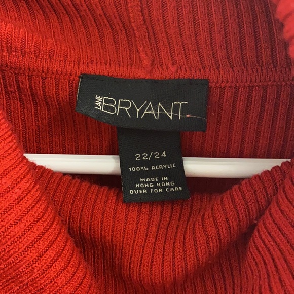 Red, Lane Bryant, cowl-neck sweater, size 22/24. - Picture 2 of 3